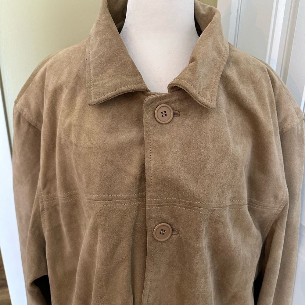 Tan Suede Jacket With Removable Liner Men’s XL Beige Coat